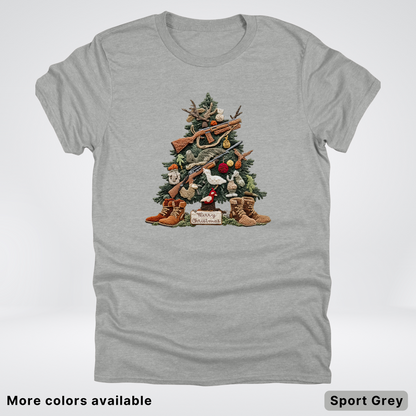 Rustic Holiday Tree & Boots (Hook Yard Faux) - T-Shirt