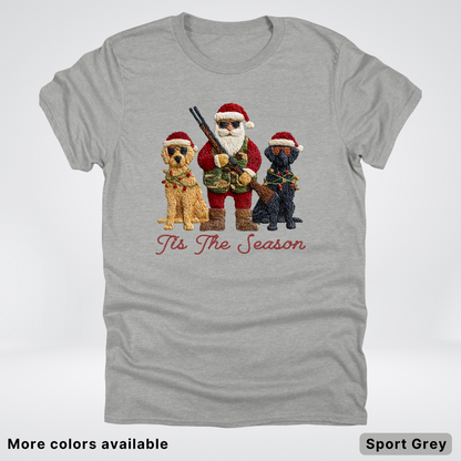 Tis The Season Hunting Santa Hook Yard Faux - T-Shirt