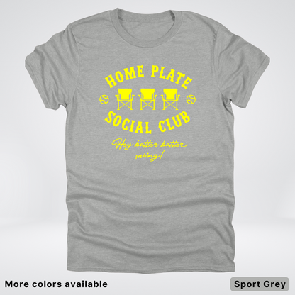 Home Plate Social Club – Yellow Design - T-Shirt