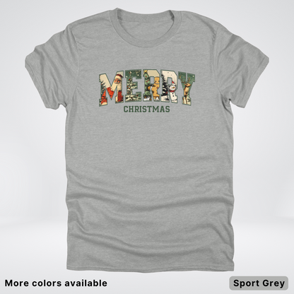 Vintage Merry Christmas Varsity - T-Shirt