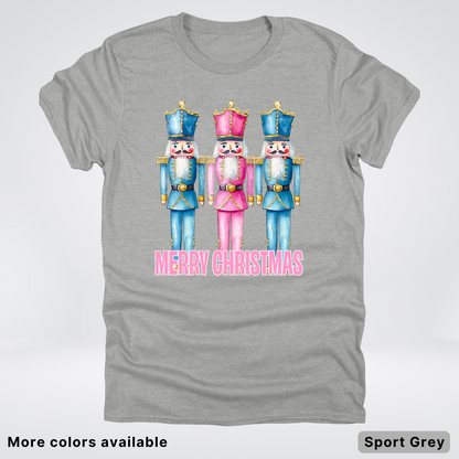Merry Christmas Pastel Nutcrackers - T-Shirt