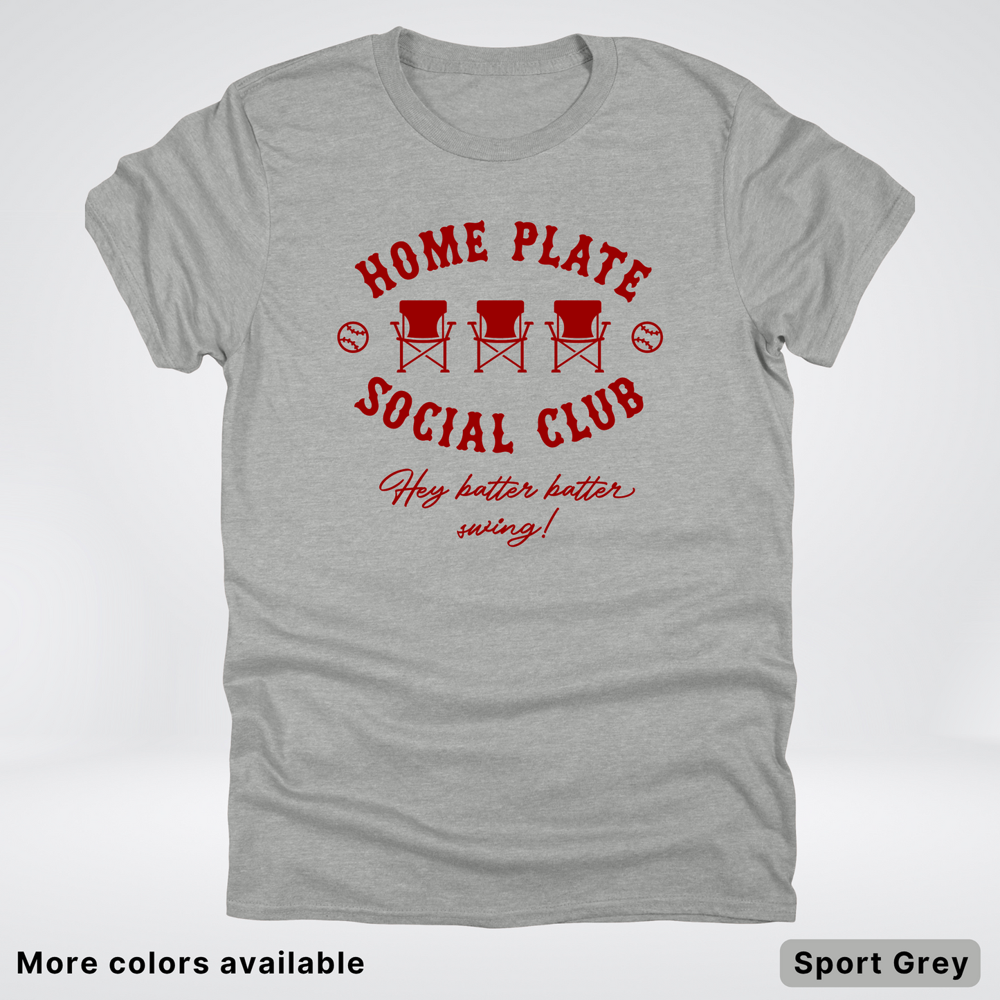 Home Plate Social Club – Maroon Design - T-Shirt