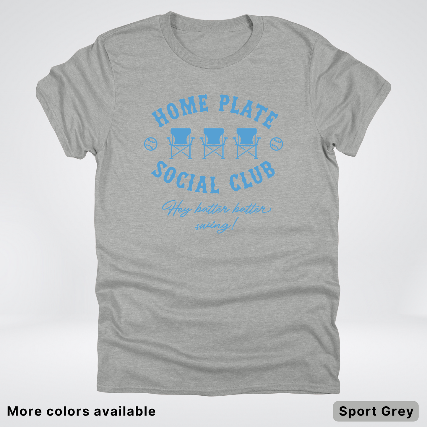 Home Plate Social Club – Light Blue Design - T-Shirt