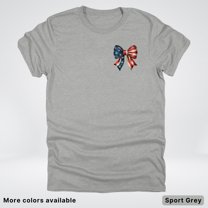 USA Flag Coquette Bow - 4th Of July Design 02 T-Shirt