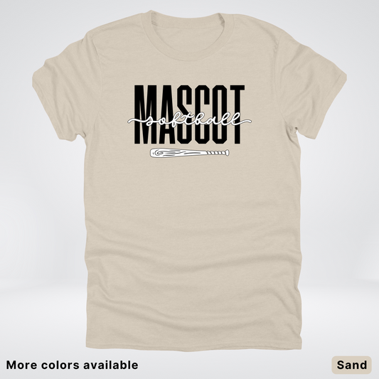 Custom Mascot – Black - Softball Design 30 T-Shirt