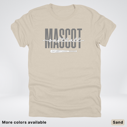 Custom Mascot – Gray - Softball Design 29 T-Shirt
