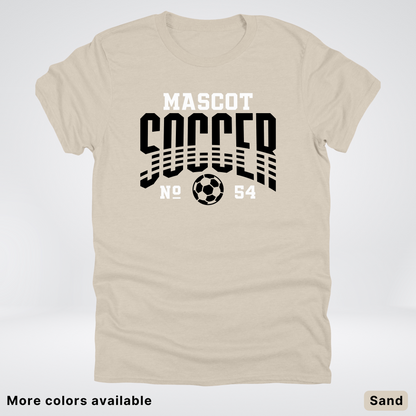 Custom Mascot & Number – Black Design 03 - Soccer T-Shirt