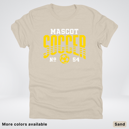 Custom Mascot & Number – Gold Design 04 - Soccer T-Shirt