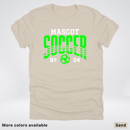 Custom Mascot & Number – Green Design 08 - Soccer T-Shirt