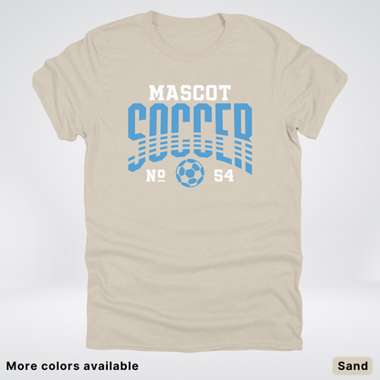 Custom Mascot & Number – Light Blue Design 10 - Soccer T-Shirt