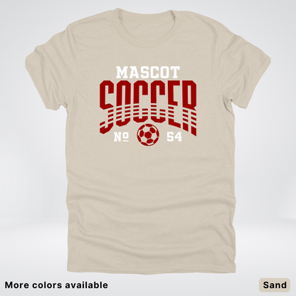 Custom Mascot & Number – Maroon Design 11 - Soccer T-Shirt