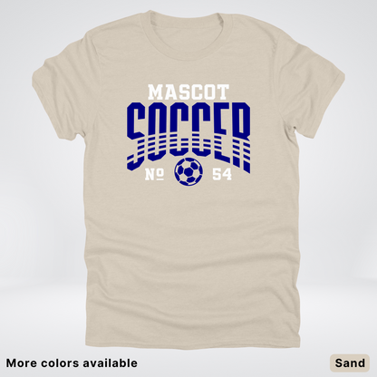 Custom Mascot & Number – Navy Design 09 - Soccer T-Shirt