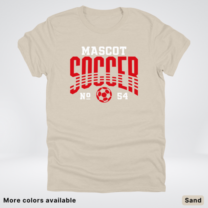 Custom Mascot & Number – Red Design 05 - Soccer T-Shirt