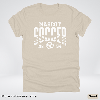 Custom Mascot & Number – White Design 12 - Soccer T-Shirt