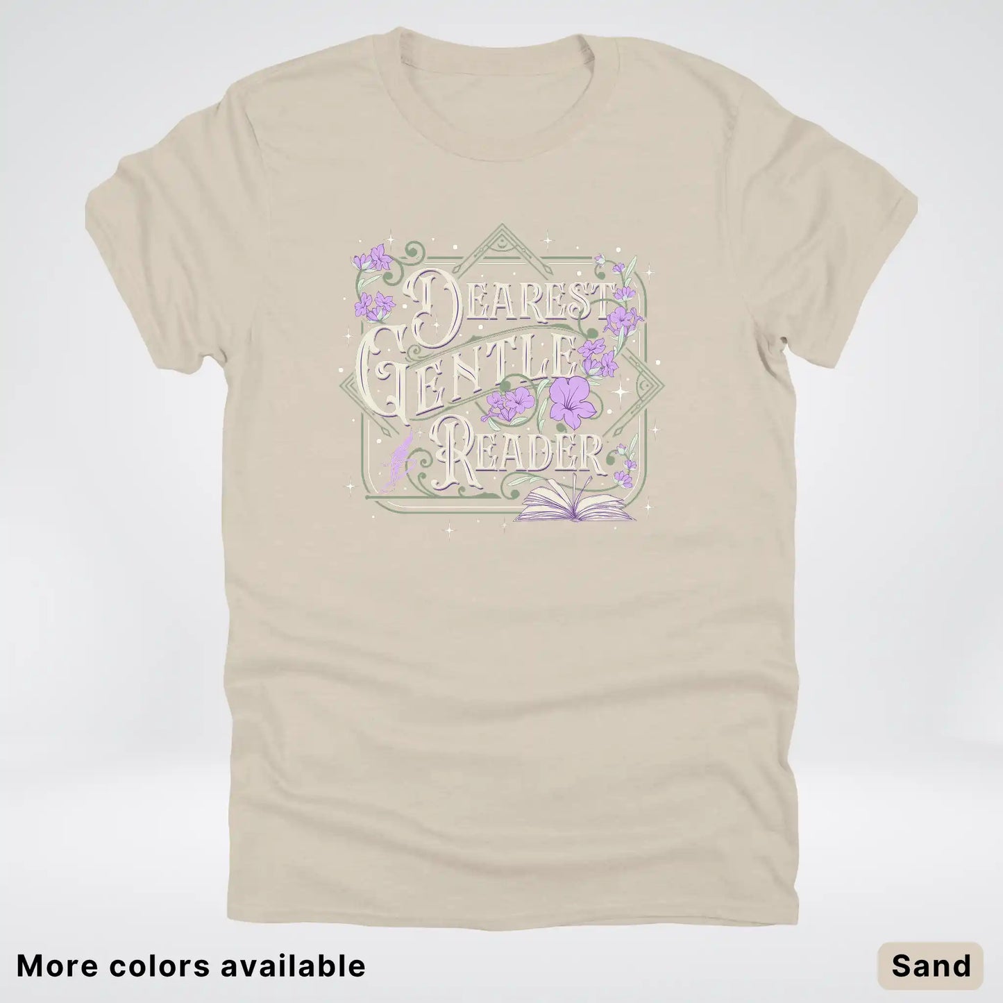 Dearest Gentle Reader – Vintage Floral Book Lover Graphic - T-Shirt