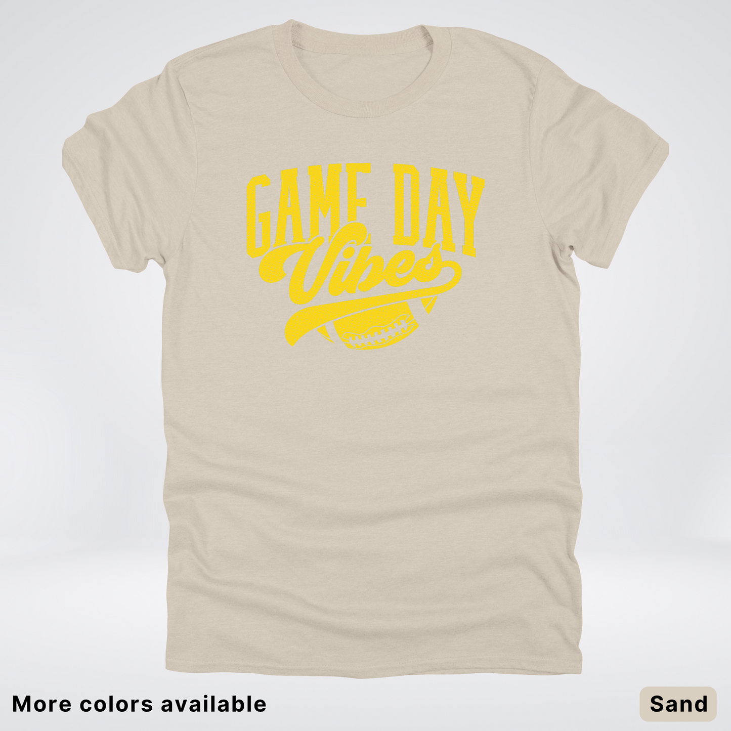 Game Day Vibes - Gold Design - Football T-Shirt