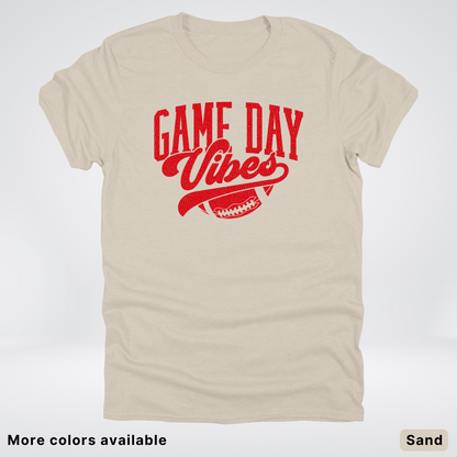 Game Day Vibes - Red Design - Football T-Shirt
