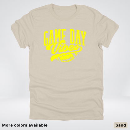 Game Day Vibes - Yellow Design - Football T-Shirt