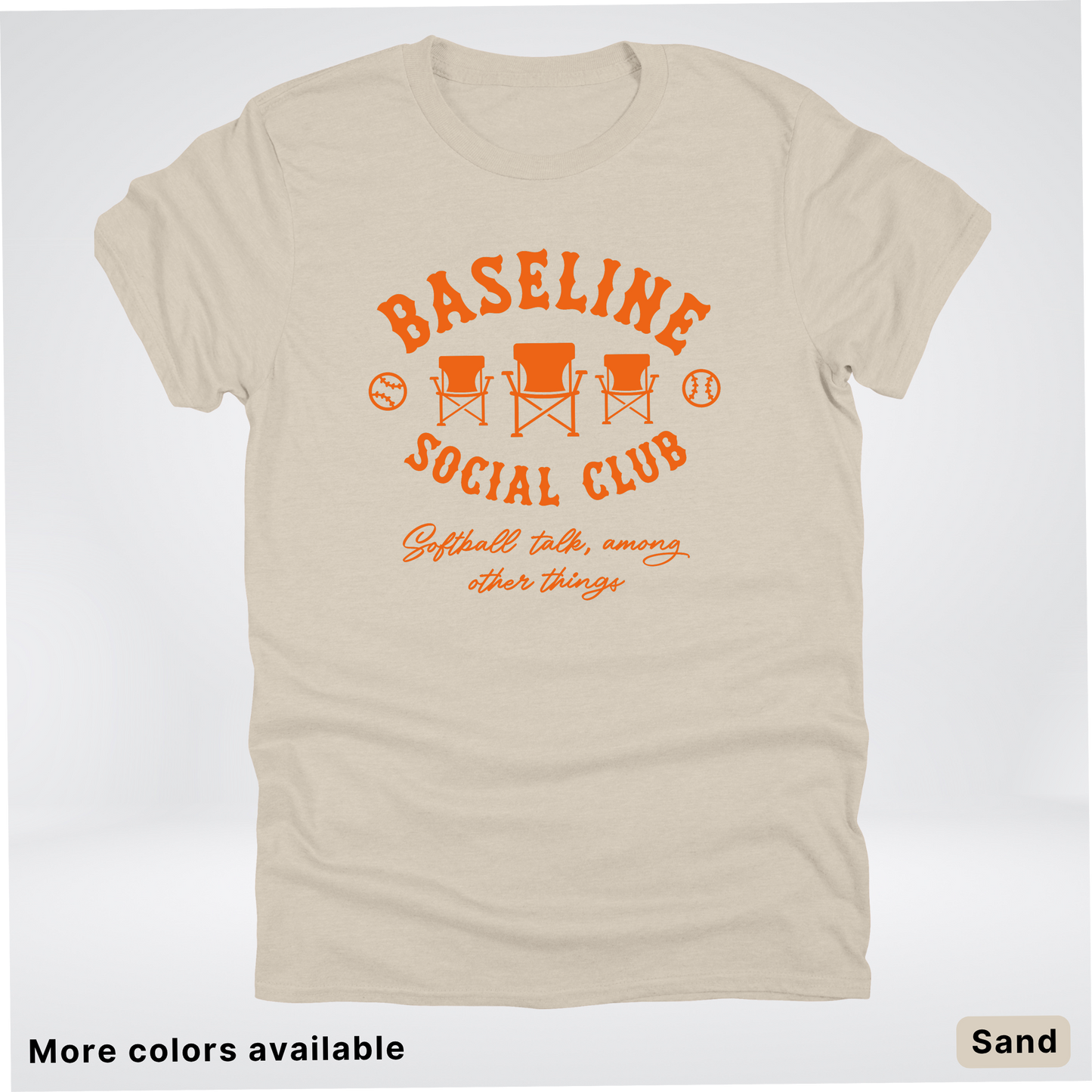 Baseline Social Club Softball – Orange Design - T-Shirt