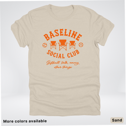 Baseline Social Club Softball – Orange Design - T-Shirt