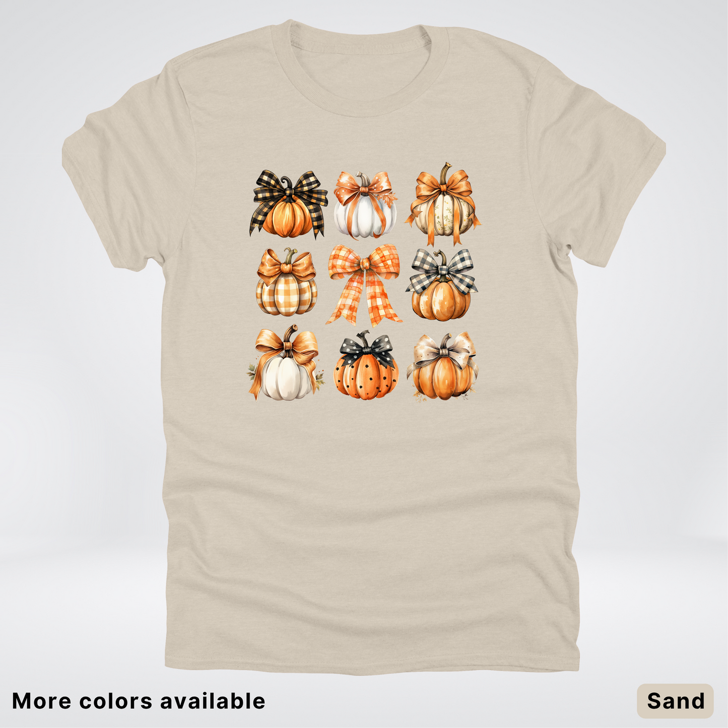 Flannel Bows & Pumpkin Coquette Fall Autumn - T-Shirt
