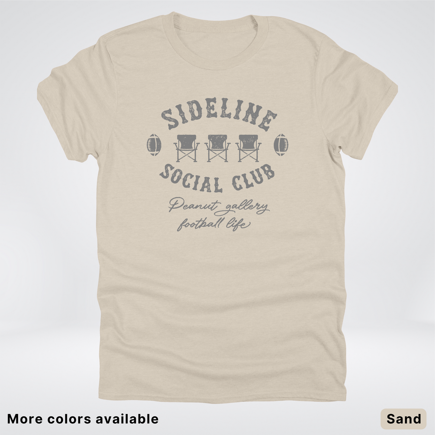 Sideline Social Club Peanut Gallery Football Life - Gray Design - T-Shirt