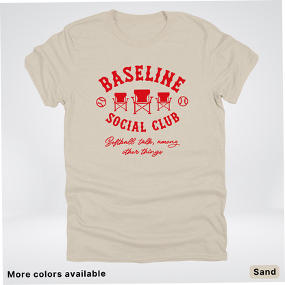Baseline Social Club Softball – Red Design - T-Shirt