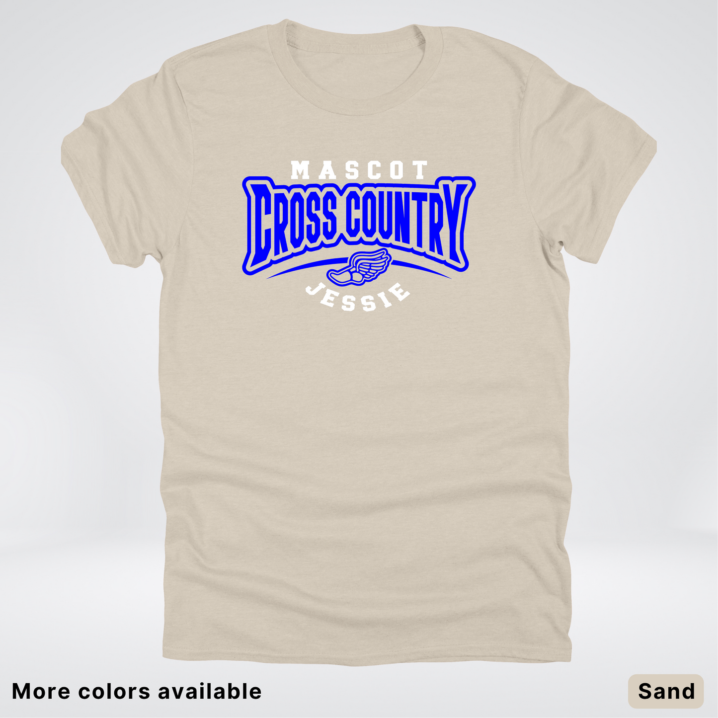 Custom Mascot & Name – Blue Design – Cross Country 05 - T-Shirt