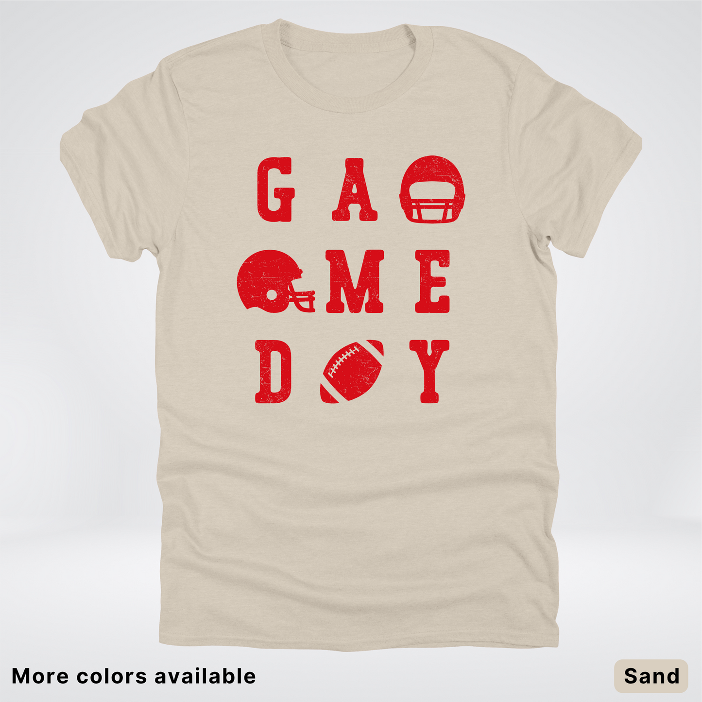 Game Day Football 3 x 3 - Red Design - T-Shirt