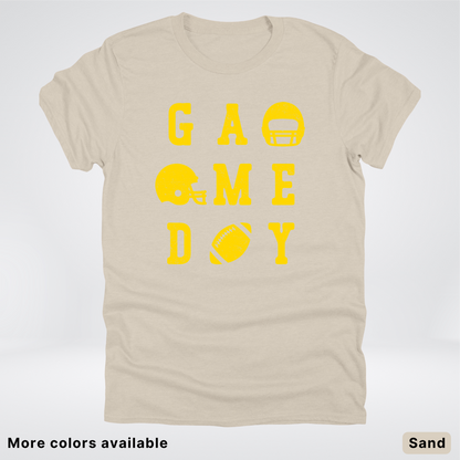 Game Day Football 3 x 3 - Gold Design - T-Shirt