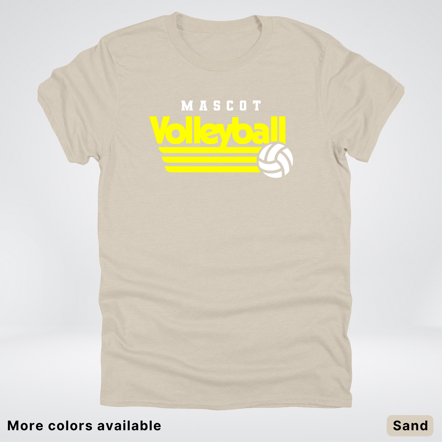 Custom Mascot - Yellow - Volleyball Design 54 - T-Shirt