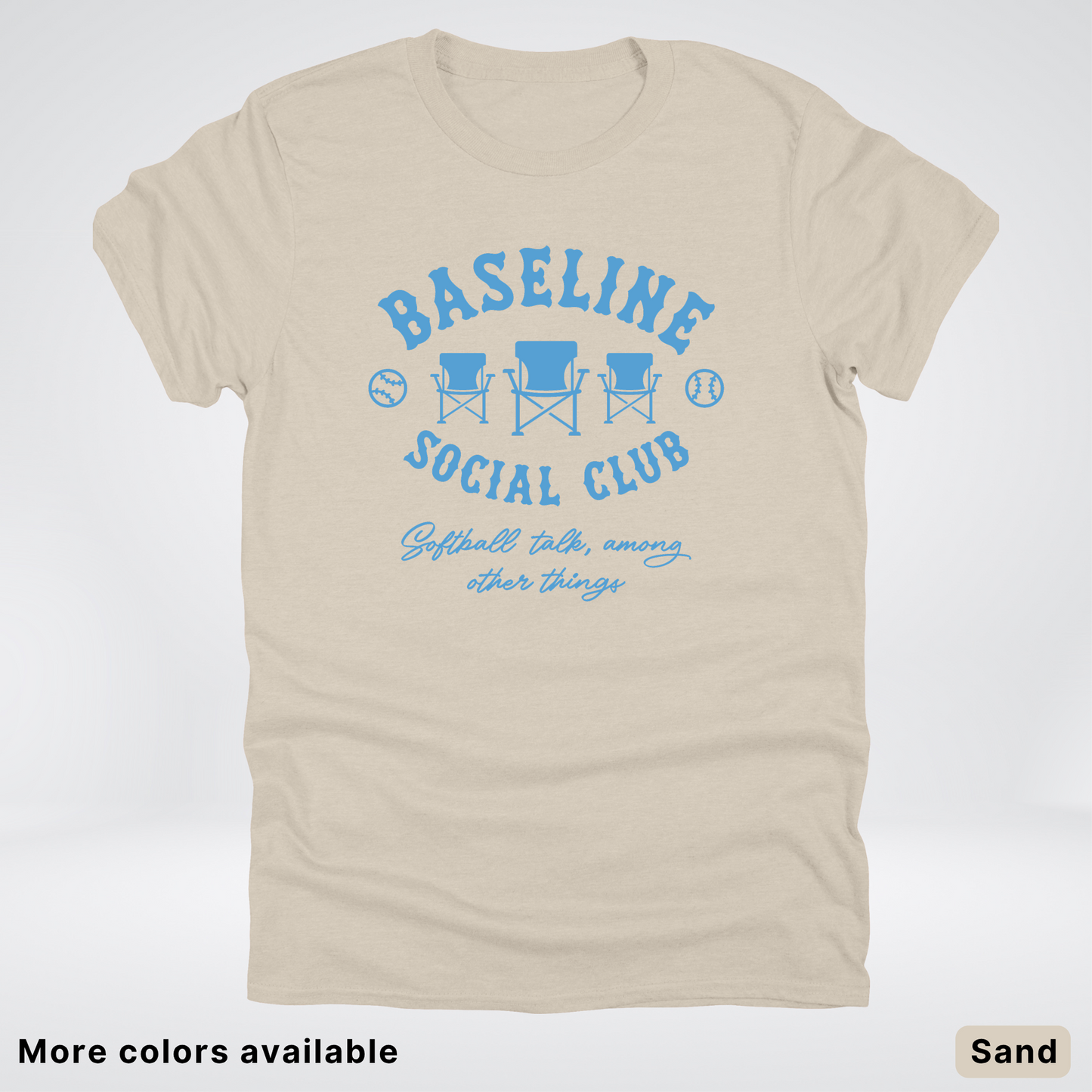 Baseline Social Club Softball – Light Blue Design - T-Shirt