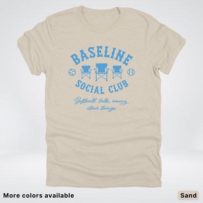 Baseline Social Club Softball – Light Blue Design - T-Shirt