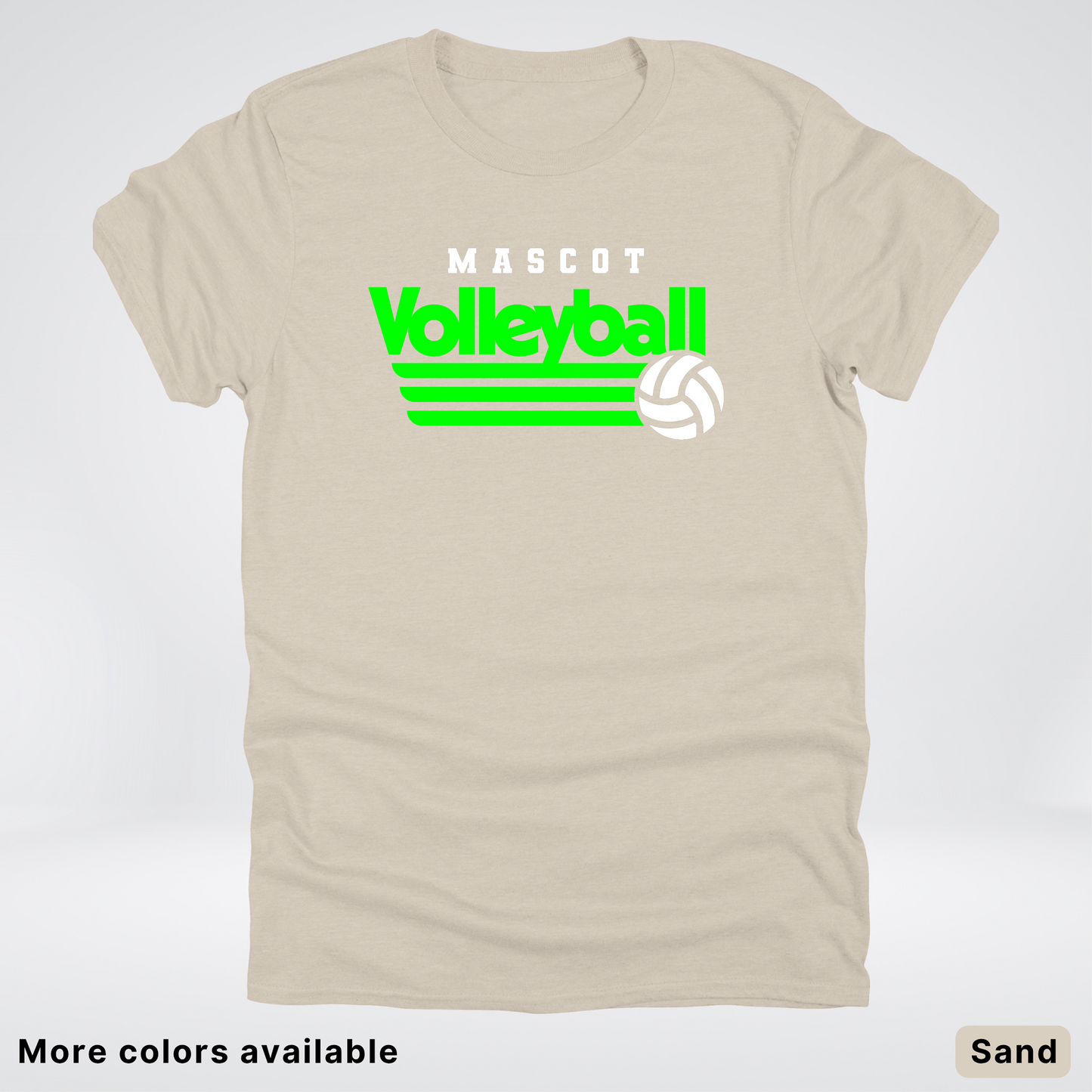 Custom Mascot - Green - Volleyball Design 55 - T-Shirt