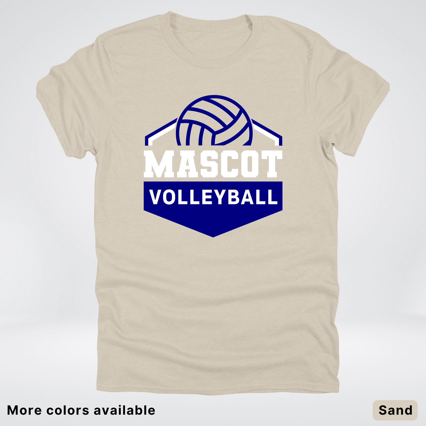 Custom Mascot - Navy - Volleyball Design 67 - T-Shirt