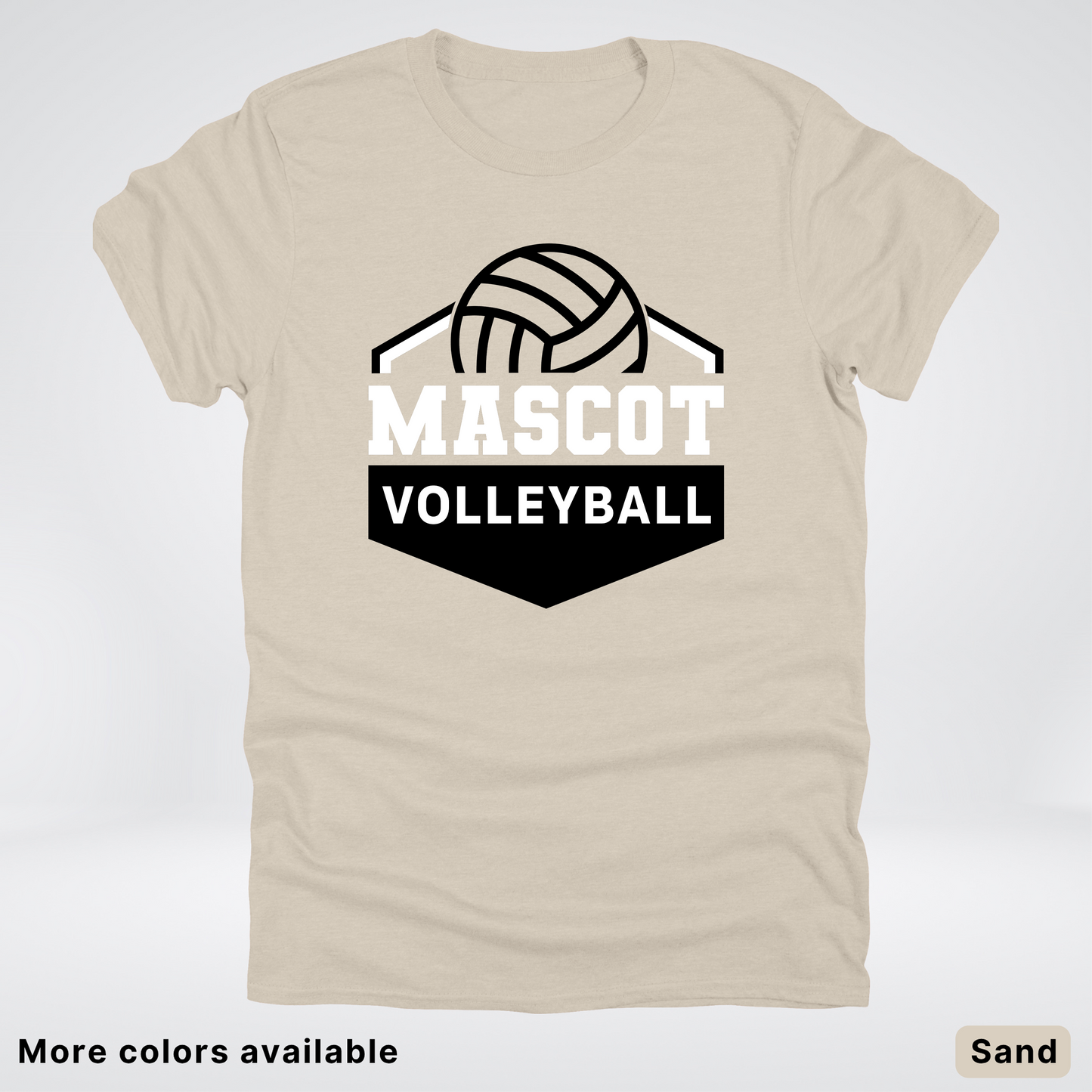 Custom Mascot - Black - Volleyball Design 62 - T-Shirt