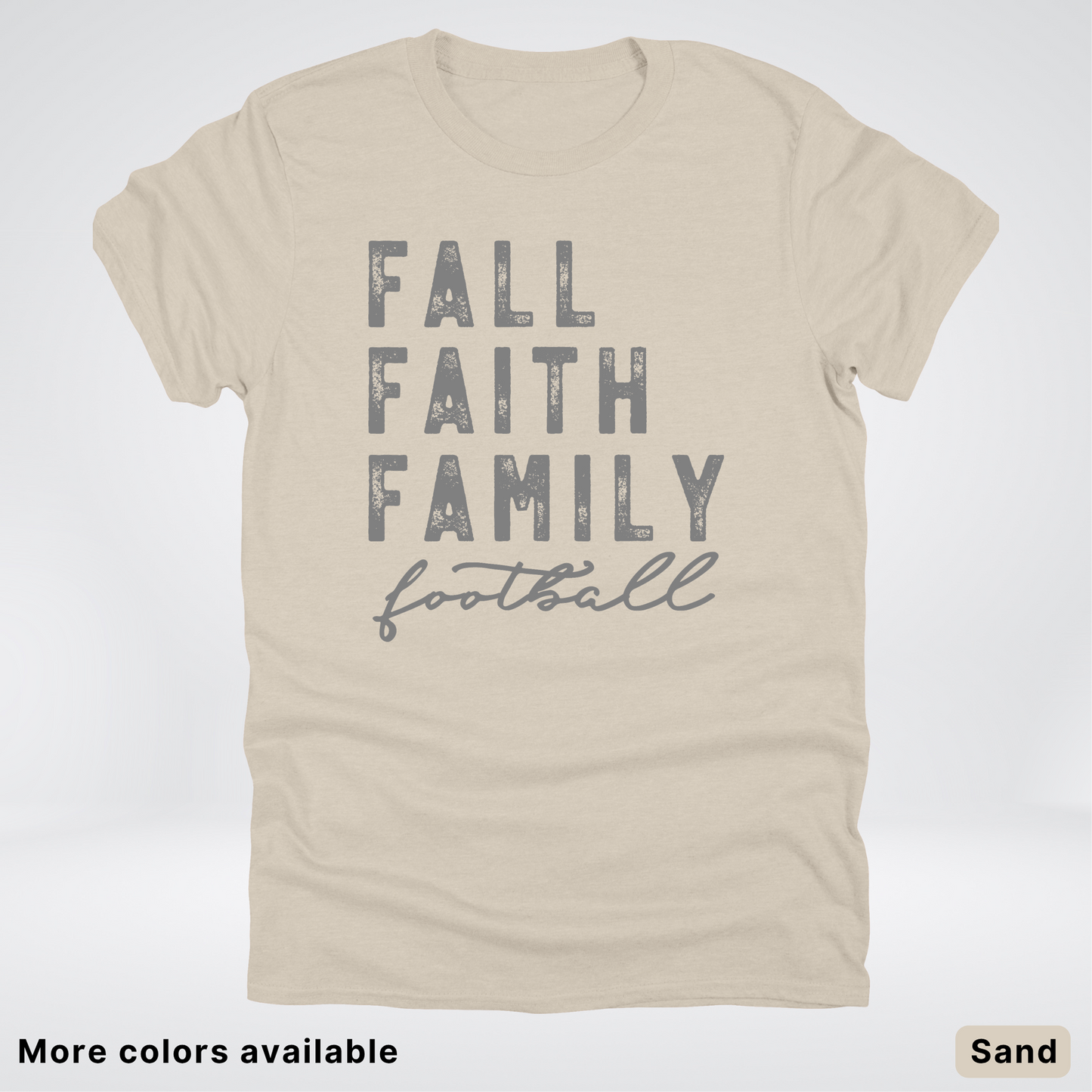 Fall Faith Family – Gray Design - Football - T-Shirt