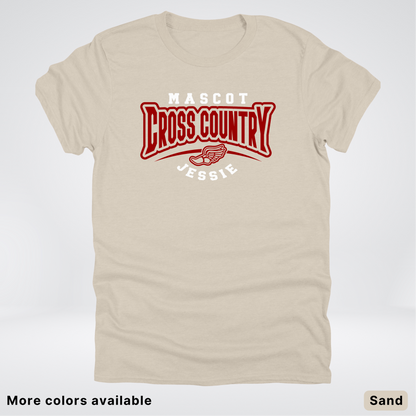 Custom Mascot & Name – Maroon Design– Cross Country 01 - T-Shirt