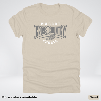 Custom Mascot & Name – Gray Design – Cross Country 04 - T-Shirt
