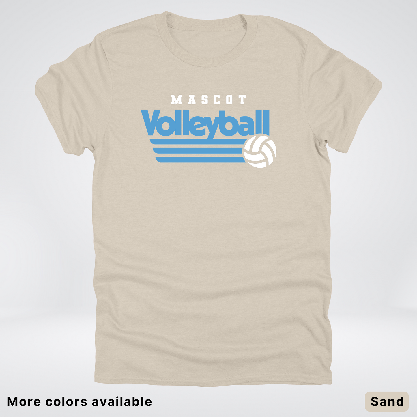 Custom Mascot – Light Blue - Volleyball Design 57 - T-Shirt