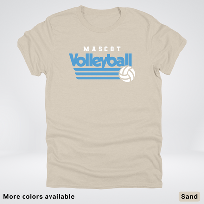 Custom Mascot – Light Blue - Volleyball Design 57 - T-Shirt