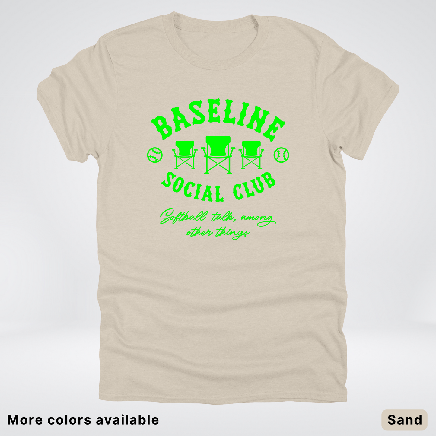 Baseline Social Club Softball – Green Design - T-Shirt