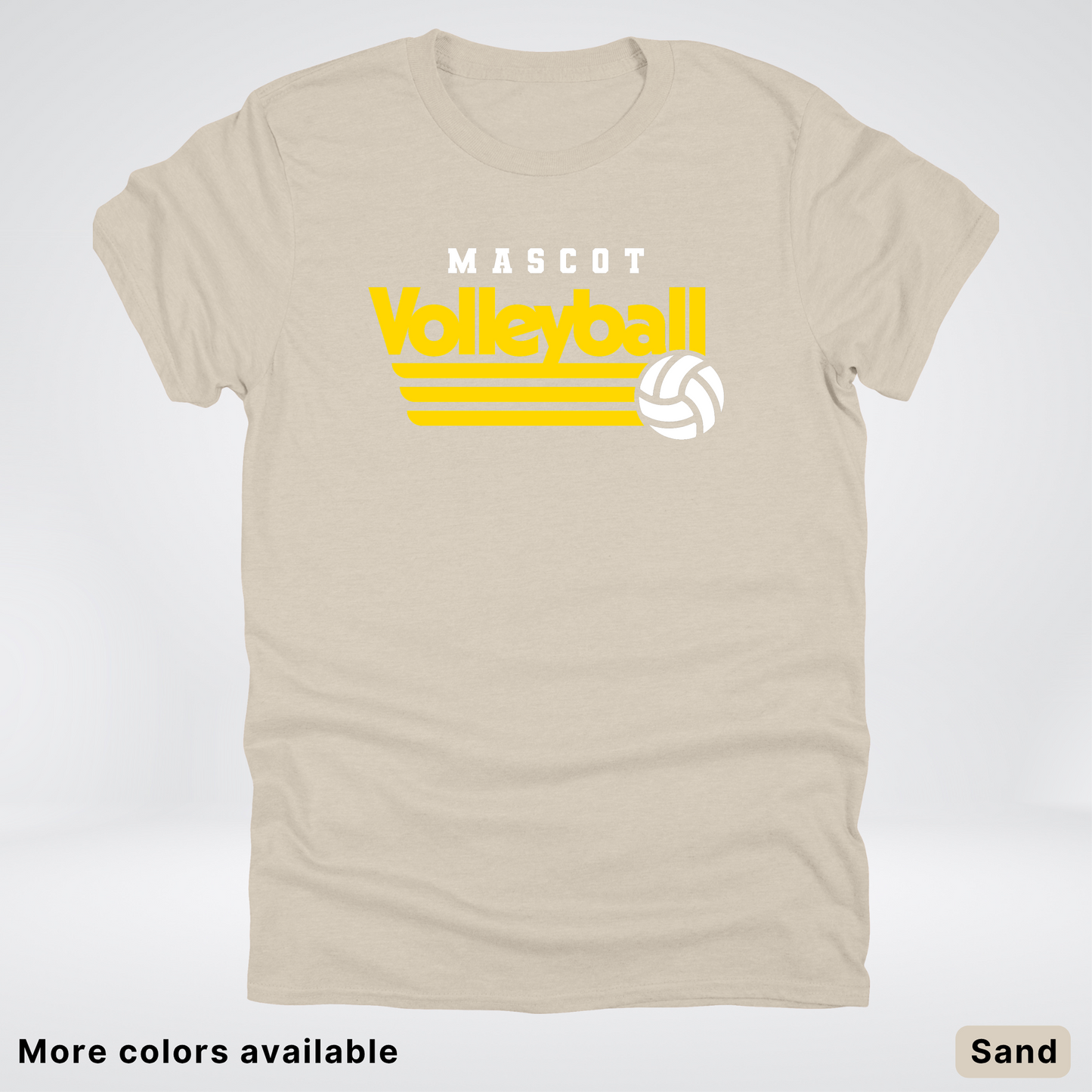 Custom Mascot - Gold - Volleyball Design 52 - T-Shirt