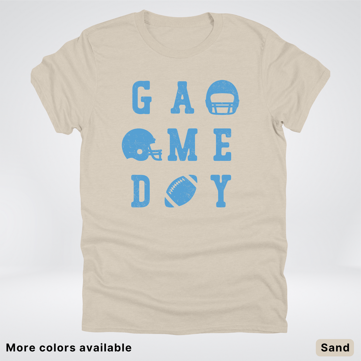 Game Day Football 3 x 3 – Light Blue Design – T-Shirt