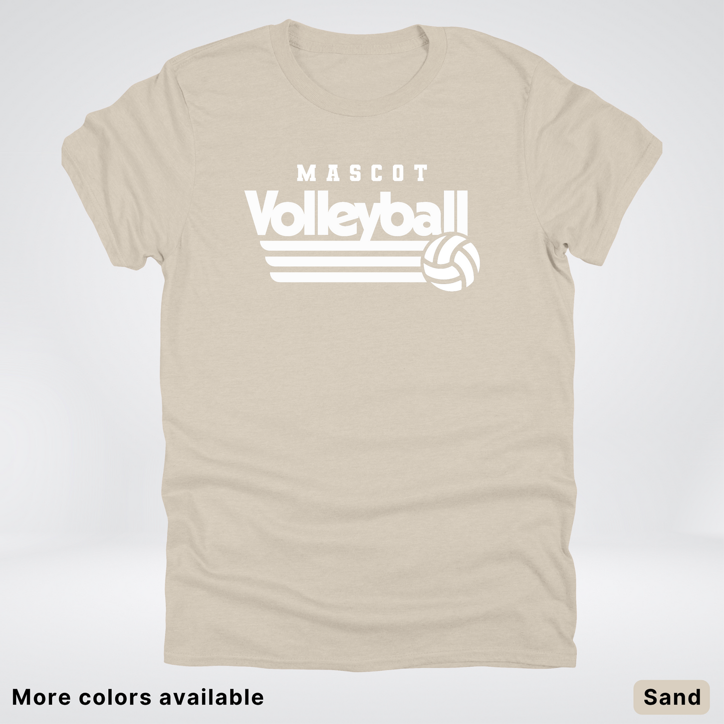 Custom Mascot - White - Volleyball Design 48 - T-Shirt
