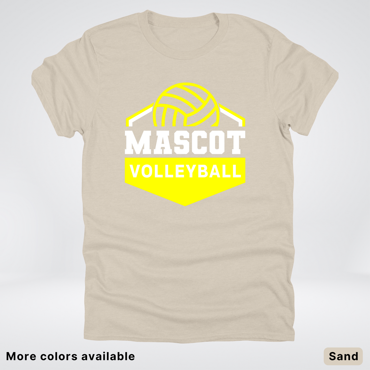 Custom Mascot - Yellow - Volleyball Design 66 - T-Shirt