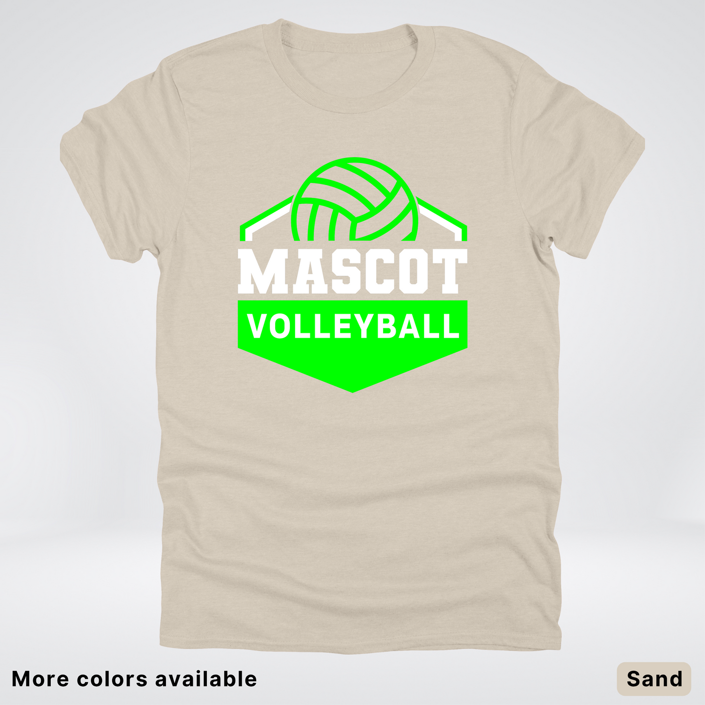 Custom Mascot - Green - Volleyball Design 71 - T-Shirt