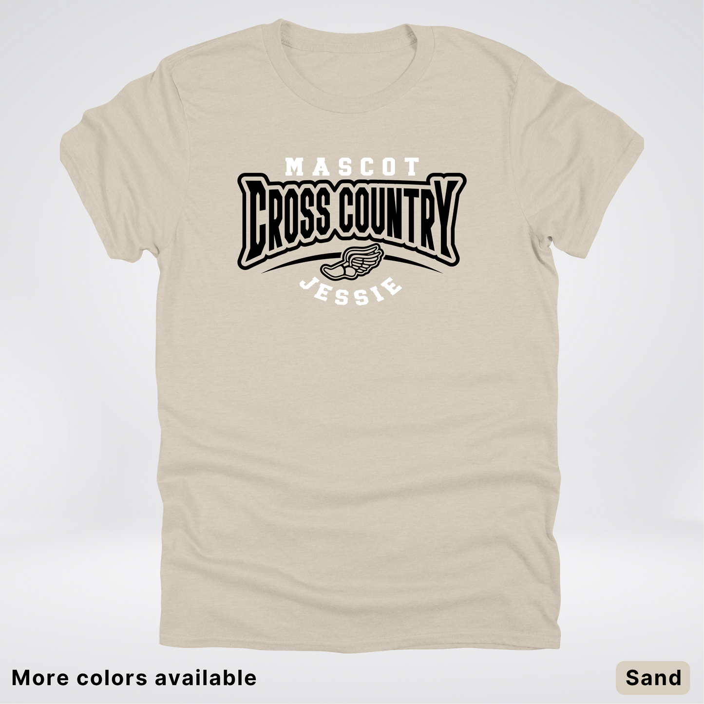 Custom Mascot & Name – Black Design – Cross Country 03 - T-Shirt