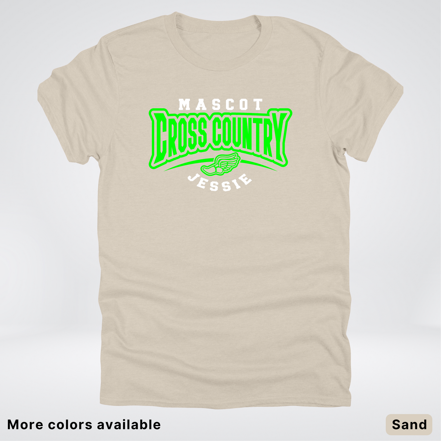 Custom Mascot & Name – Green Design – Cross Country 09 - T-Shirt