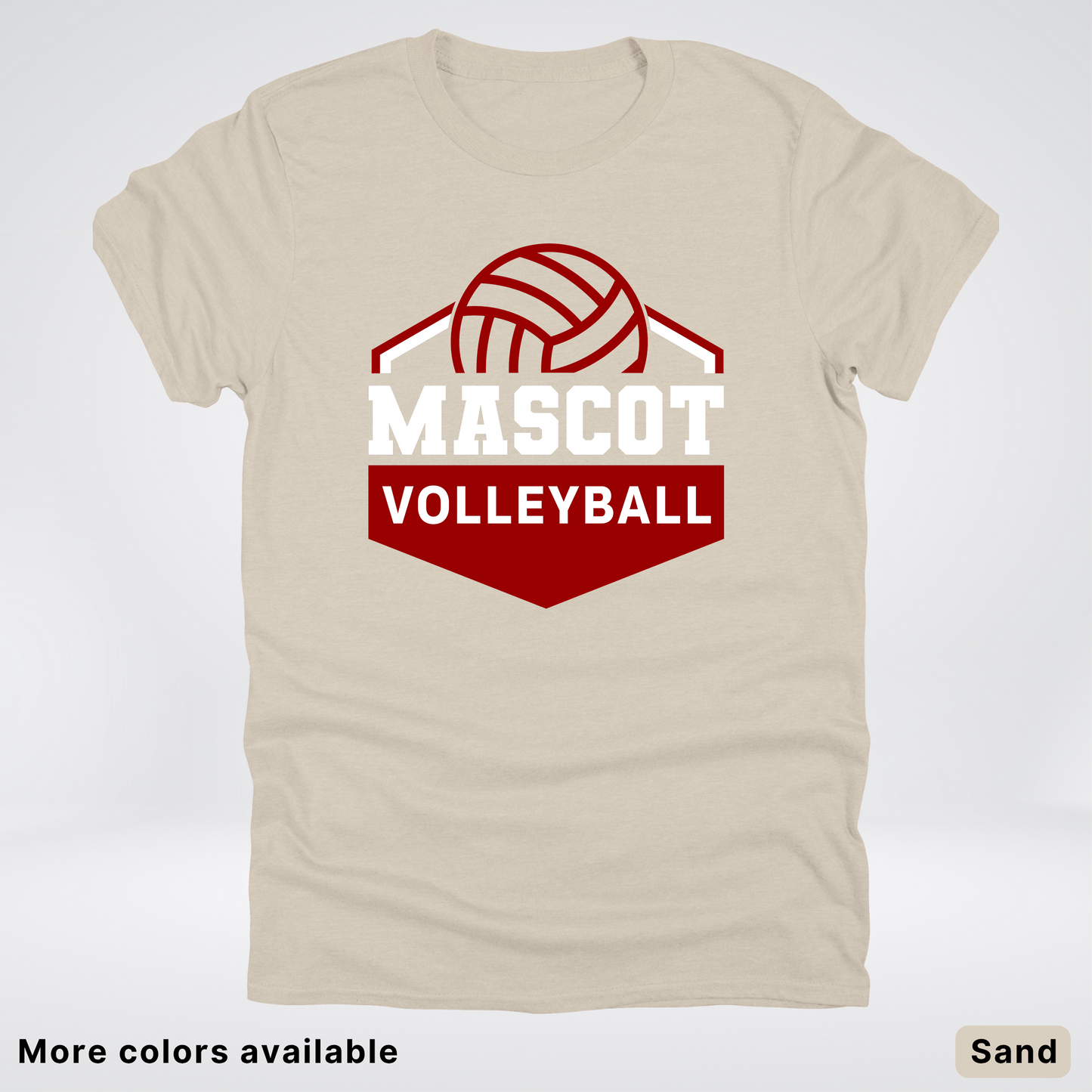 Custom Mascot - Maroon - Volleyball Design 69 - T-Shirt